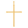 Real 10K Yellow Gold 3.15" Religious Charm Polished Tubular Tube Cross Pendant