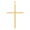 Real 10K Yellow Gold 3.15" Religious Charm Polished Tubular Tube Cross Pendant