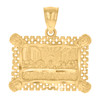Real 10K Yellow Gold 0.85" D/C Charm Rectangle Jesus Frame Last Supper Pendant