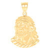 Genuine 10K Yellow Gold 1.05" Religious Diamond Cut Charm Jesus Face Pendant