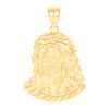 Genuine 10K Yellow Gold 1.30" Religious Charm Diamond Cut Jesus Face Pendant