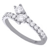 14K White Gold Two Stone Bypass Diamond Love & Friendship Engagement Ring 3/4 Ct