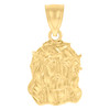 Genuine 10K Yellow Gold 0.95" Religious Charm D/C Thorn Crown Jesus Face Pendant
