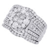 14K White Gold Princess Diamond Halo Wedding Ring 3 Piece Bridal Set 2.50 Ct.
