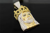 10K Yellow Gold Diamond Jesus Piece Head Crown King Hat Cross Pendant 3.75 Ct.