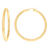 10K Yellow Gold Women's D/C Braided Round Tube 4mm Hoop Earrings | 19mm to 63mm