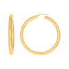 10K Yellow Gold Women's Ultra Light Round Tube 4mm Hoop Earrings | 15mm to 40mm