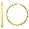 10K Yellow Gold Women's Ultra Light Round Tube 5mm Hoop Earrings | 15mm to 40mm