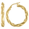10K Yellow Gold Women's D/C 3mm Round Twisted Tube Hoop Earrings | 10mm to 25mm