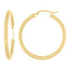 10K Yellow Gold Women's 3mm x 25mm D/C Round Tube Twisted Hinged Hoop Earrings