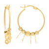10K Yellow Gold Women's 20mm D/C Dangle Infinity Yellow Bead Hinge Hoop Earrings