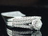 Diamond Solitaire Engagement Wedding Ring 14K White Gold Round Bridal Set .65 Ct