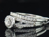 Diamond Solitaire Engagement Wedding Ring 14K White Gold Round Bridal Set .65 Ct