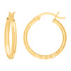 10K Yellow Gold Women's 2mm x 18mm Diamond Cut Round Tube Hinged Hoop Earrings