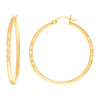 10K Yellow Gold Women's 2mm x 35mm Diamond Cut Round Tube Hinged Hoop Earrings