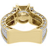 Diamond Engagement Wedding Ring 10K Yellow Gold Fashion Square Pave Head 1.25 ct