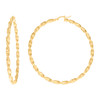 10K Yellow Gold Women's D/C Braid 3mm Twisted Round Hoop Earrings | 19mm to 63mm