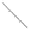925 Sterling Silver Baguette Moissanite Custom 3D Cross Cuban Bracelet | 8" - 9"