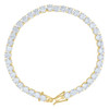 925 Yellow Gold Plated Moissanite 6mm Solitaire 1 Row Tennis Bracelet | 8" to 9"