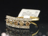 Damen-Verlobungsring aus 10 Karat Gelbgold mit 5 Steinen und braunem Diamant, 0,62 ct