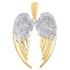 Mens Diamond Angel Wings Pendant .925 Sterling Silver Pave Charm 0.42 Ct.
