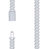 925 Sterling Silver Moissanite Custom 14mm Square Miami Cuban 22" Chain 36.80 CT