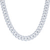 925 Sterling Silver Moissanite Custom 14mm Round Miami Cuban 22" Chain 38.80 CT