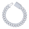 925 Sterling Silver Moissanite Custom 14mm Round Miami Cuban 8.5" Bracelet 18 CT