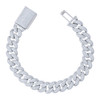 925 Sterling Silver Moissanite Custom 12mm 3 Row Miami Cuban 8" Bracelet 12.15 CT