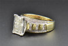 Princess Diamond Engagement Ring 10K Yellow Gold Round & Baguette Cut 1.01 Ct