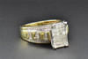 Princess Diamond Engagement Ring 10K Yellow Gold Round & Baguette Cut 1.01 Ct