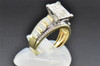 Princess Diamond Engagement Ring 10K Yellow Gold Round & Baguette Cut 1.01 Ct