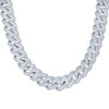 Sterling Silver Baguette Moissanite Custom 18mm Miami Cuban 22" Chain 79.25 CT