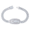 925 Sterling Silver Moissanite Custom Lady Guadalupe Cuban 8.5" Bracelet 6.27 CT