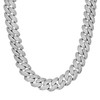 925 Sterling Silver Moissanite Custom 14mm 4 Row Miami Cuban 22" Chain 28.70 CT