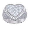925 Sterling Silver Moissanite 3D Heart Halo Cocktail Ring 2.69 CT | Size 9 - 10