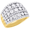 Diamond Wedding Band Ladies 14K Yellow Gold Round Dome Anniversary Ring 2 Tcw.