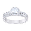 Sterling Silver Moissanite Solitaire Halo Engagement Ring 3/4 CT | Sizes 5 to 10