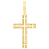 10K Yellow Gold Real Baguette Diamond Charm Tiered Latin Cross Pendant 1.62 CT