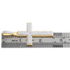 10K Yellow Gold Real Baguette Diamond Charm Tiered Latin Cross Pendant 1.62 CT