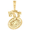 10K Yellow Gold Real Diamond Men's Casino Charm Triple 7 Roulette Pendant 3/4 CT