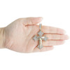 10K Yellow Gold Diamond Charm Jesus Crown Pointed Cross Crucifix Pendant 2.20 CT