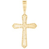 10K Yellow Gold Real Diamond Men's Charm Beveled Edge Pointed Cross Pendant 2 CT