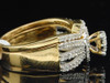 Ladies 10K Yellow Gold Diamond Engagement Ring Halo Set Wedding Band Bridal Set