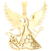 10K Yellow Gold Natural Round Diamond Men's Devil Charm Archangel Pendant 3/8 CT