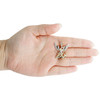 10K Yellow Gold Natural Round Diamond Men's Devil Charm Archangel Pendant 3/8 CT