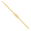 10K Yellow Gold D/C Lattice 9.5mm Quinceanera 15 Anos Pointed Oval 7" Bracelet
