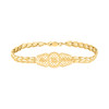 10K Yellow Gold D/C Lattice 12mm Quinceanera 15 Anos Oval Frame Leaf 7" Bracelet