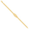 10K Yellow Gold D/C Lattice 12mm Quinceanera 15 Anos Oval Frame Leaf 7" Bracelet