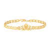 10K Yellow Gold D/C Lattice 12mm Quinceanera 15 Anos Crown Horseshoe 7" Bracelet